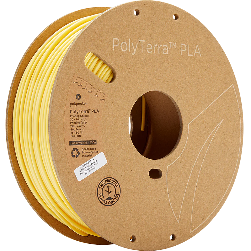 PolyTerra™ PLA Matte Banana Yellow 1kg 1.75mm Spool