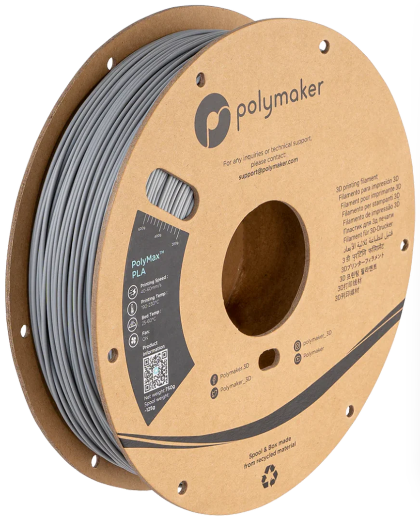 PolyMax PLA Grey 750g 1.75mm Spool