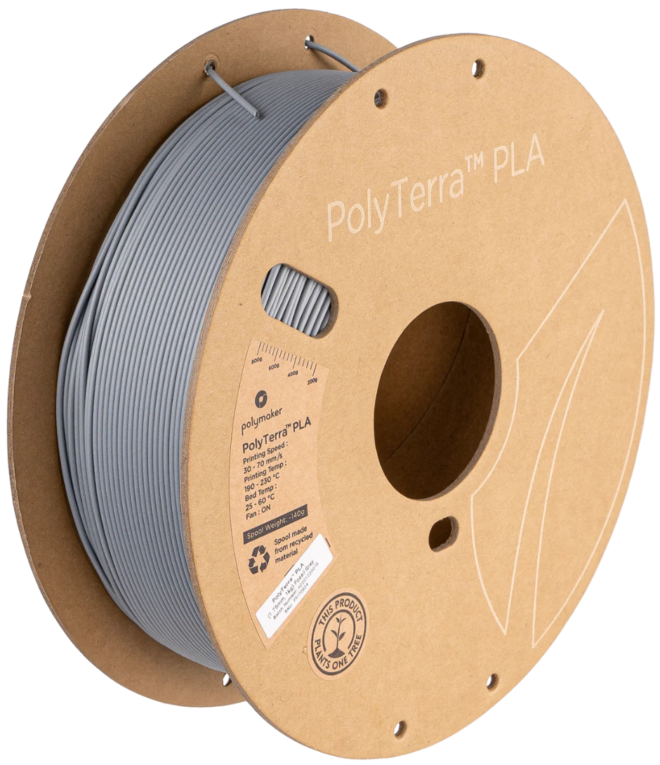 PolyTerra PLA Matte Fossil Grey 1kg 1.75mm Spool (Old Packaging)