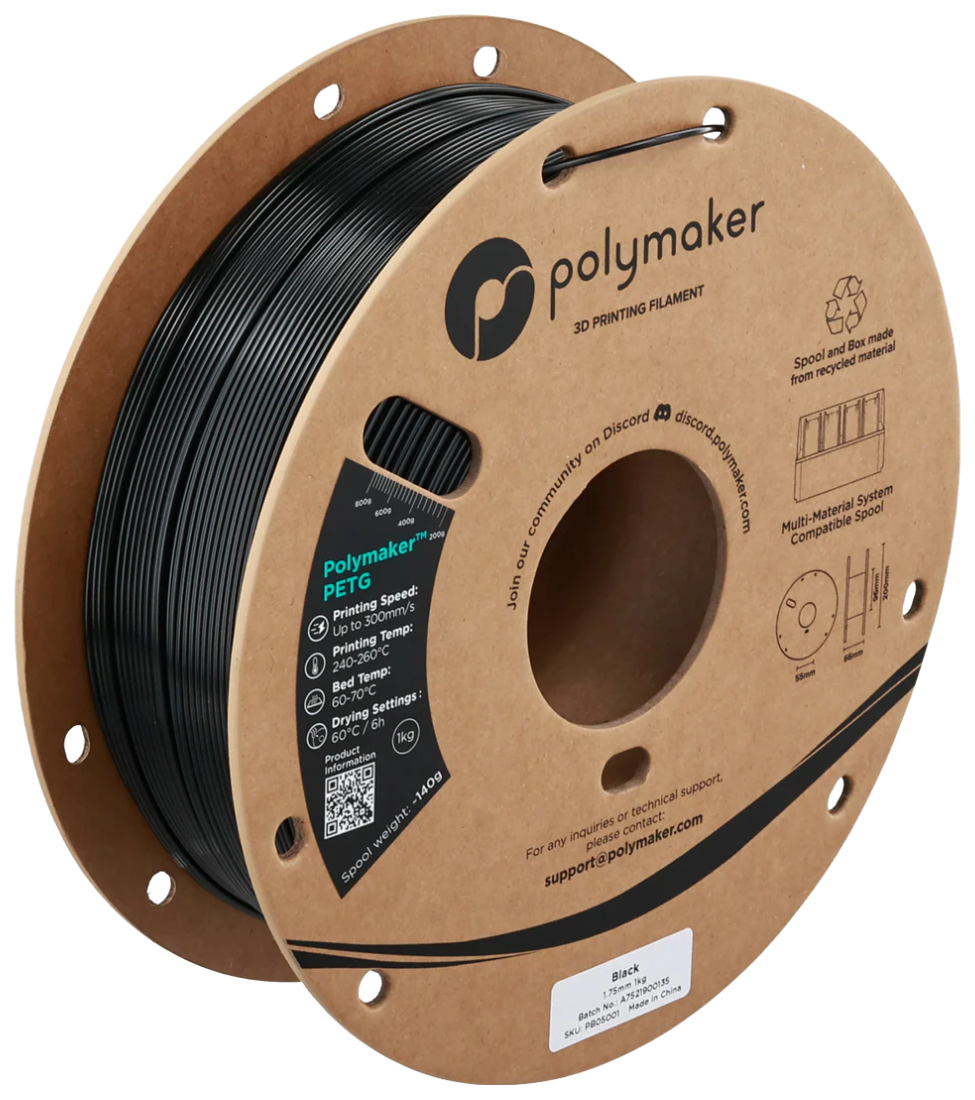 Polymaker PETG Black 1kg 1.75mm Spool
