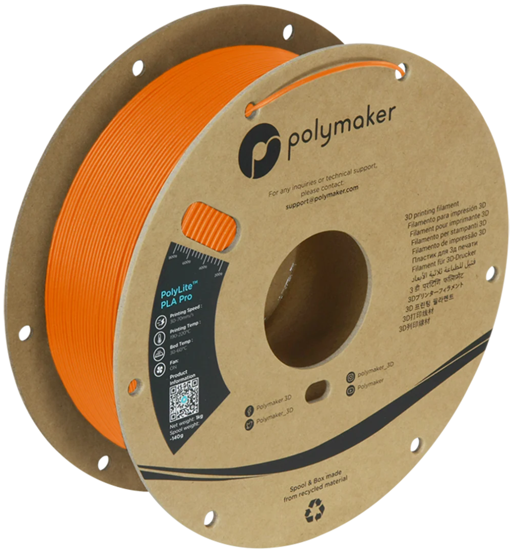 PolyLite PLA Pro Orange 1kg 1.75mm Spool (Old Formula)