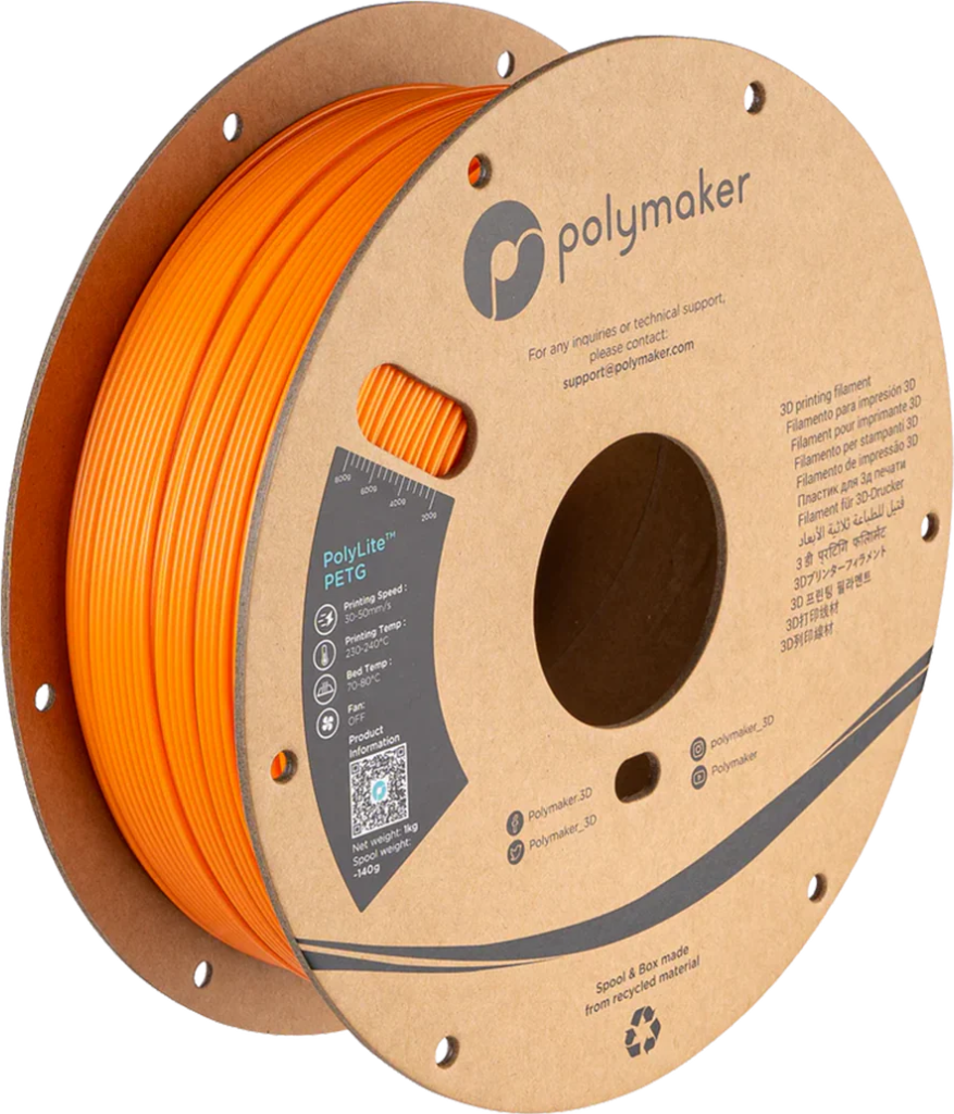 PolyLite PETG Orange 1kg 1.75mm Spool (Old Formula)