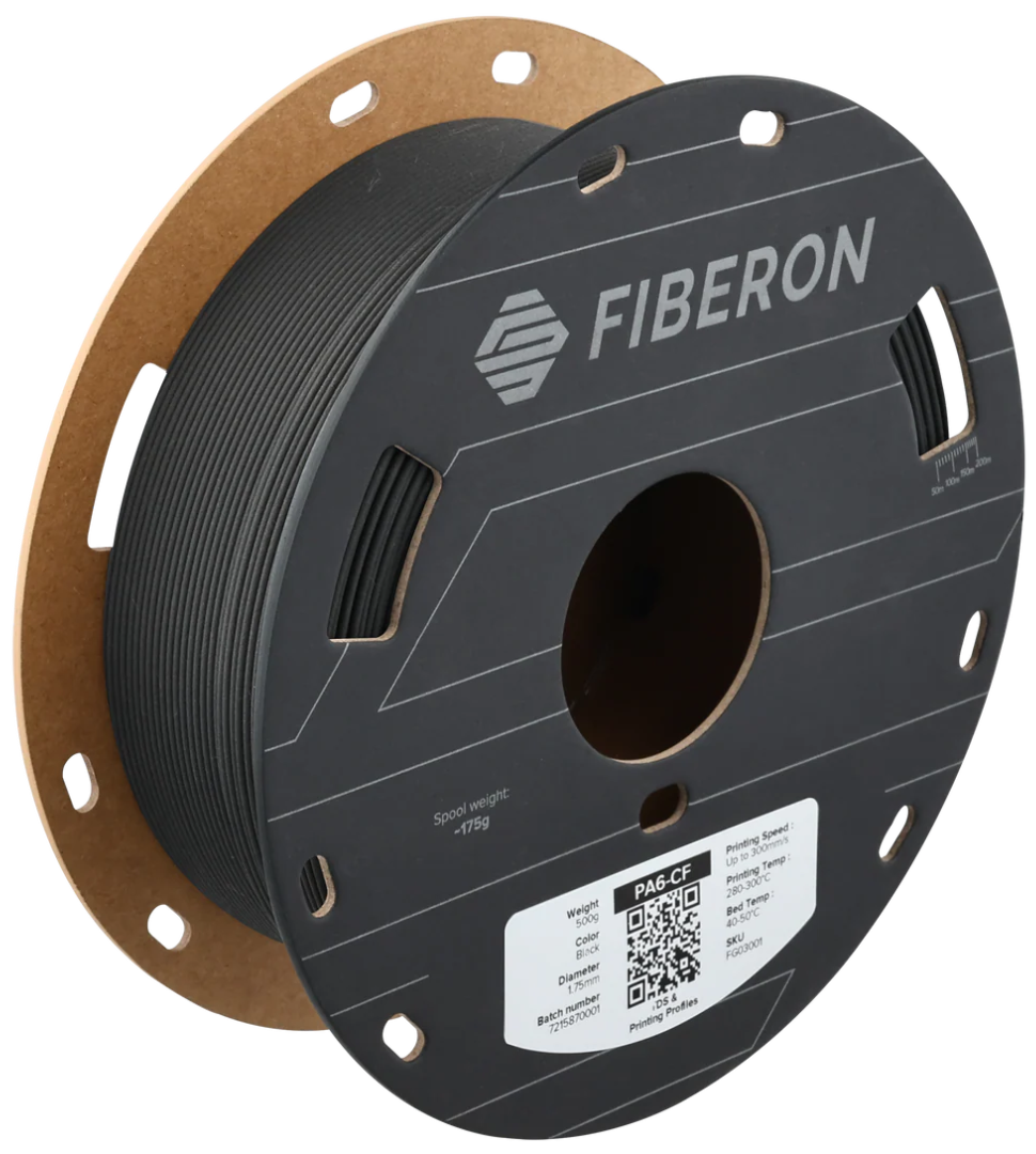 Fiberon PA6-CF20 Black 500g 1.75mm Spool