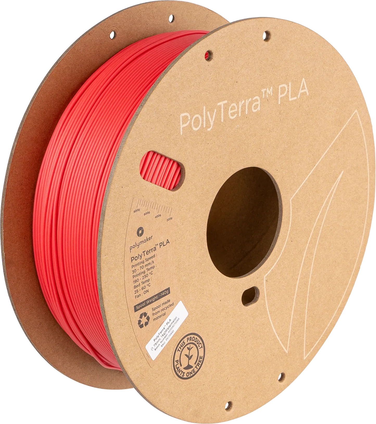 PolyTerra™ PLA Matte Watermelon 1kg 1.75mm Spool