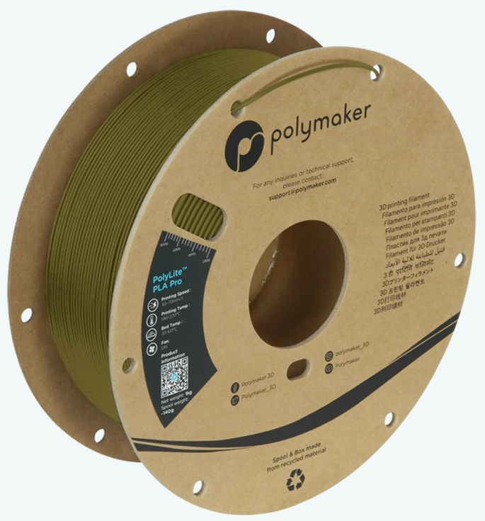 PolyLite PLA Pro Army Green 1kg 1.75mm Spool (Old Formula)
