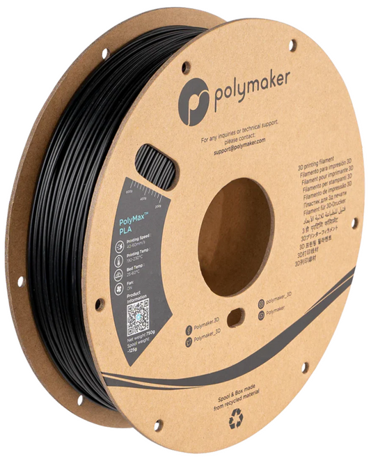 PolyMax PLA Black 750g 1.75mm Spool