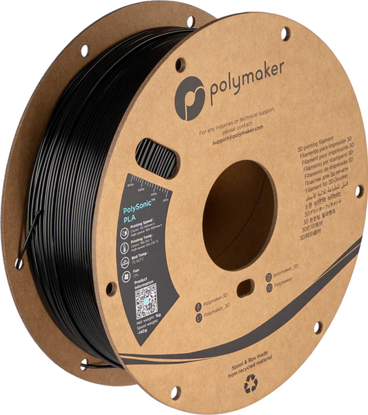 PolySonic PLA Black 1kg 1.75mm Spool