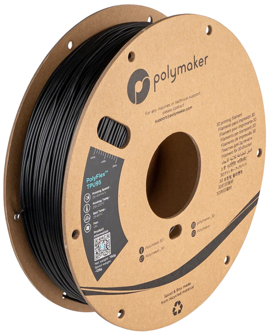 PolyFlex TPU95 Black 750g 1.75mm Spool