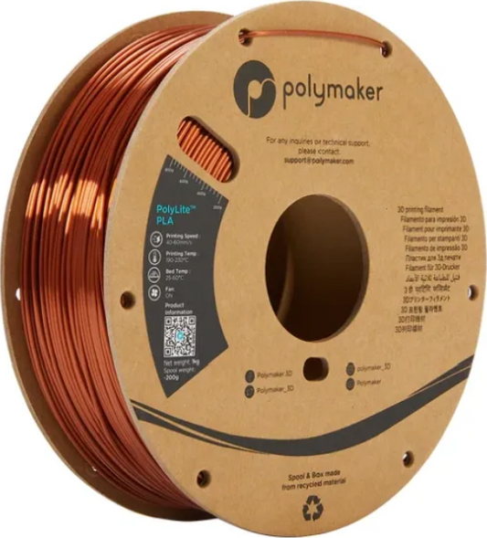 PolyLite PLA Silk Bronze 1kg 1.75mm Spool (Old Packaging)