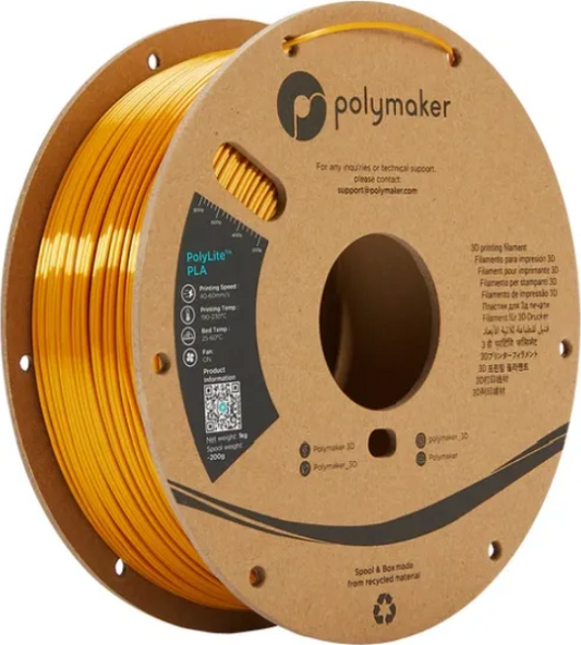 PolyLite PLA Silk Gold 1kg 1.75mm Spool