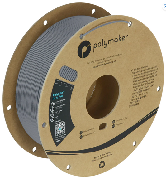 PolyLite PLA Pro Gray 1kg 1.75mm Spool (Old Formula)
