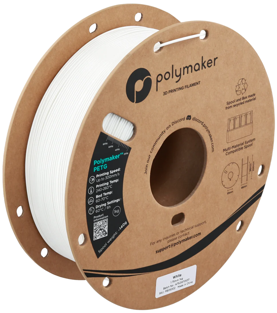 Polymaker PETG White 1kg 1.75mm Spool