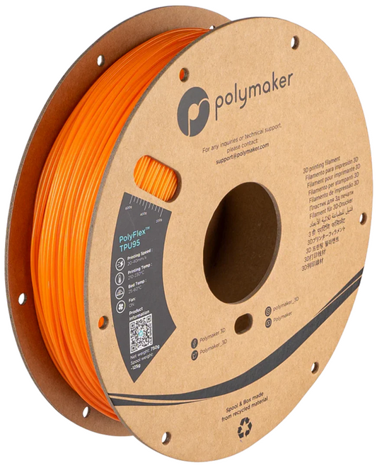 PolyFlex TPU95 Orange 750g 1.75mm Spool
