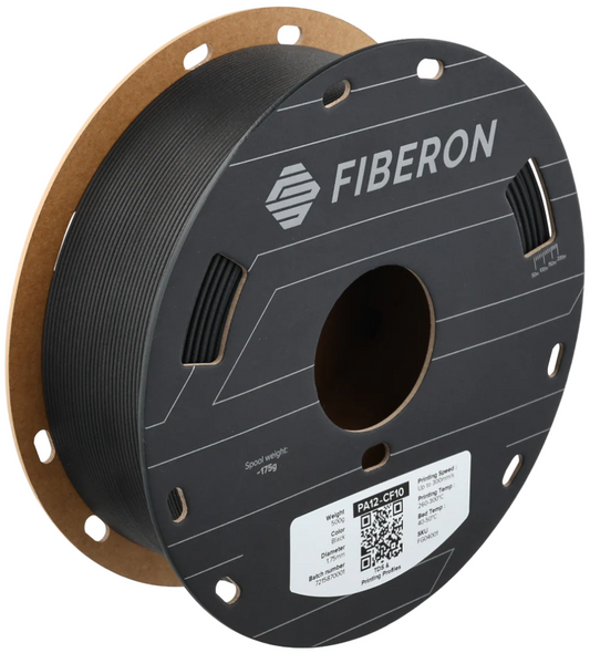 Fiberon PA12-CF10 Black 500g 1.75mm Spool
