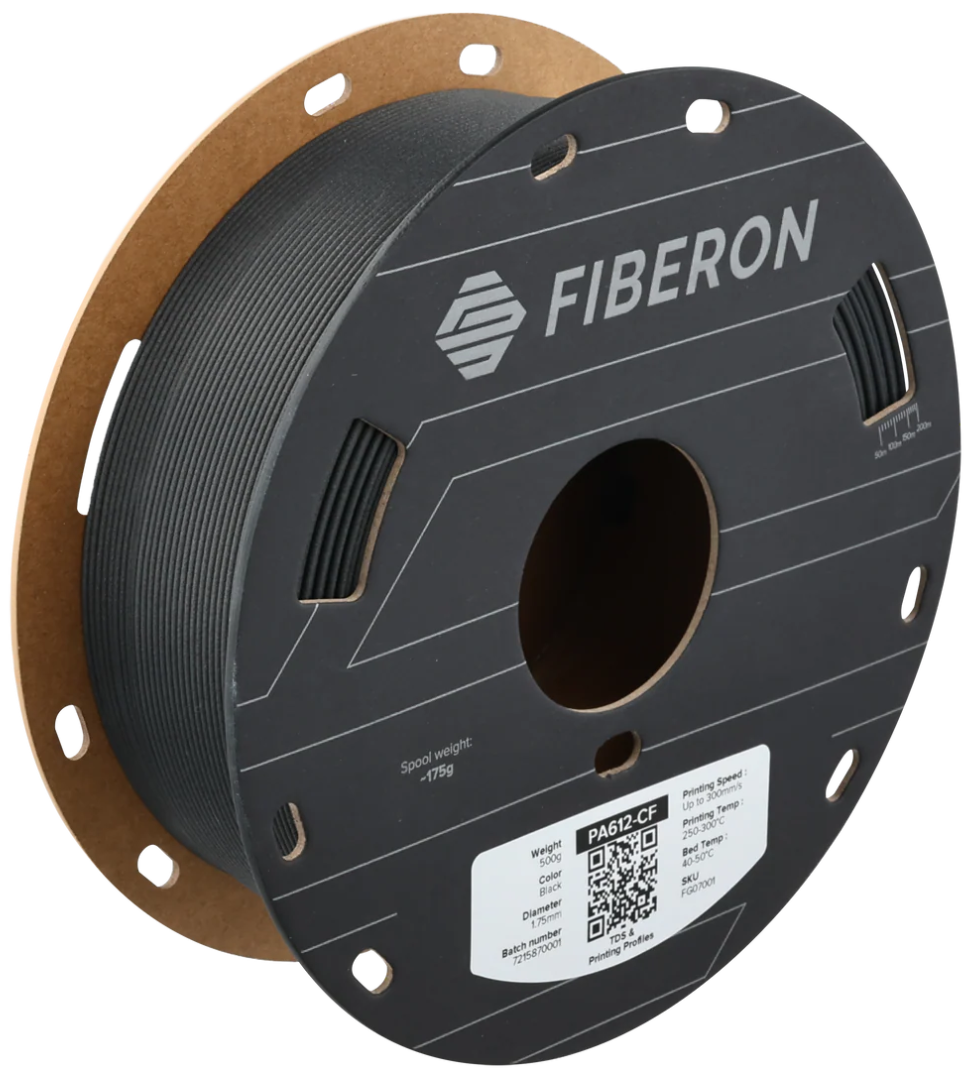 Fiberon PA612-CF15 Black 500g 1.75mm Spool