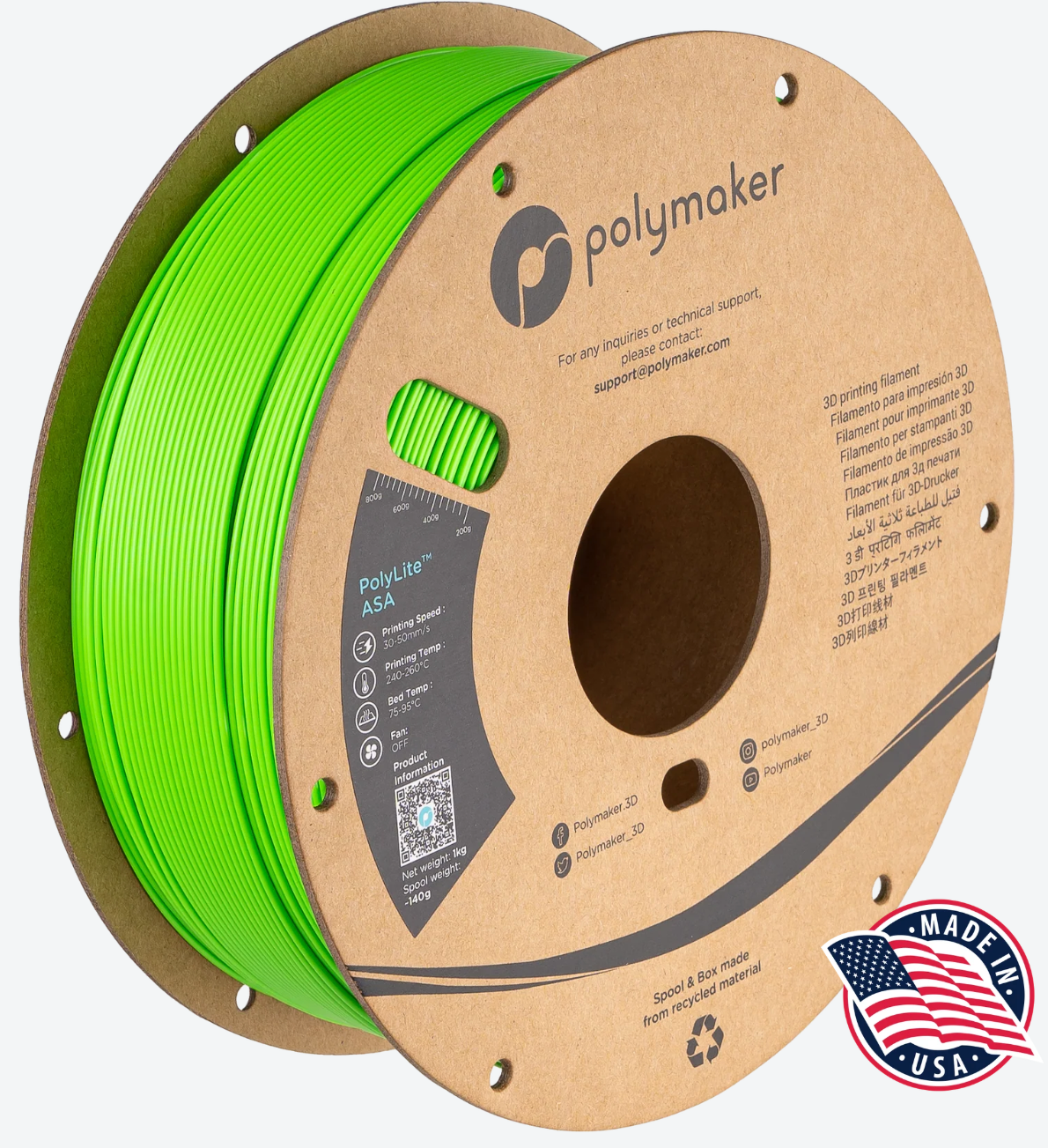 Polymaker ASA Pop Green 1kg 1.75mm Spool