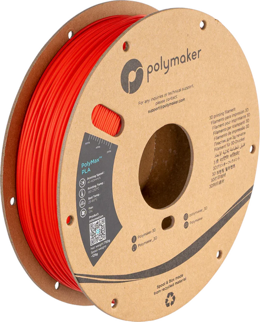 PolyMax PLA Red 1.75mm 750g Spool