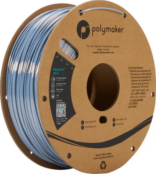 PolyLite PLA Silk Silver 1kg 1.75mm Spool