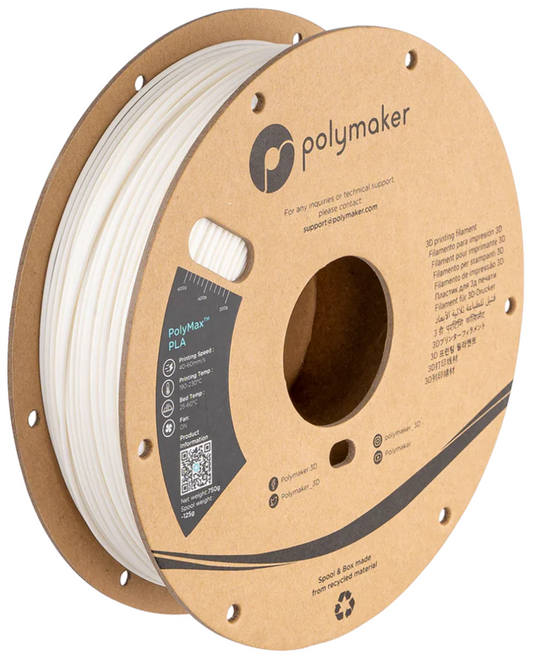 PolyMax PLA White 750g 1.75mm Spool