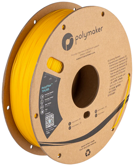 PolyFlex TPU95 Yellow 750g 1.75mm Spool
