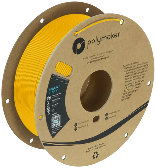 PolyLite PLA Pro Yellow 1kg 1.75mm Spool (Old Formula)